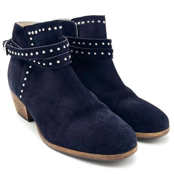 Boden Keira Studded Ankle Booties Ink Dark Navy Suede Women’s Size 38 EU | 7 US - Picture 7 of 16